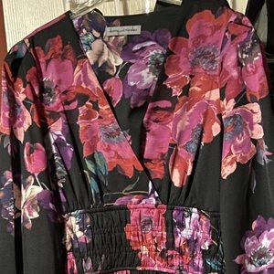 Long floral polyester dress